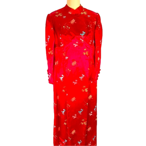 Vintage Red Satin Chinese Wedding Dress